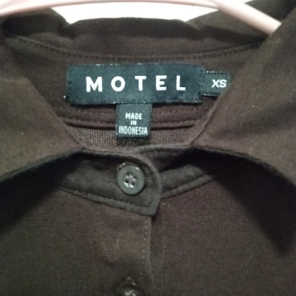 Motel Rocks Women's Luiza Mini Dress in Rib Bitter Chocolate Brown Size XS - Picture 3 of 6